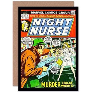 Comic-omslag voor verpleegsters, met opschrift ""Night Nurse Murder Stalks