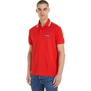Tommy Hilfiger Badge Monotype Polo Regular Poloshirts S/S Heren, Rood (Fierce)