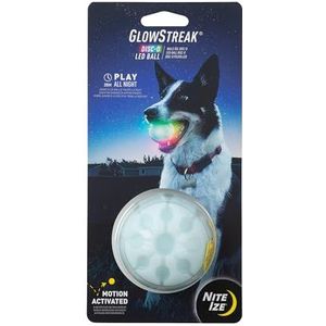 Nite Ize Glowstreak Led-hondenbal, licht op voor nachtspel, Disc-O (wisselende kleuren)
