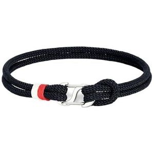 Roestvrij staal Double Push Karabijnsluiting Armband Gevlochten Touw Geschikt voor Mannen Vrouwen Paar Geschenken, 23 cm, zwart, Agaat