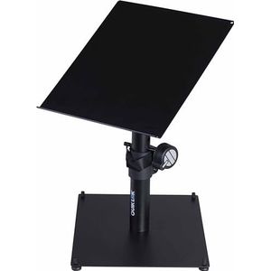 QUIK LOK - MST/001 multifunctionele tafelstandaard, staal, bovenplaat 25 cm x 29 cm, scharnierend van 0 tot 90 graden, basis 25 cm x 30 cm, in hoogte verstelbaar van 29 cm tot 37 cm, kleur zwart