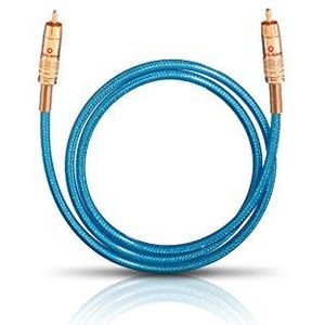 Oehlbach NF 113 DI 200 - cinch-kabel digitale audio - hoogwaardige S/PDIF-coaxkabel, meervoudig afgeschermd, 75 ohm - 2 m - blauw