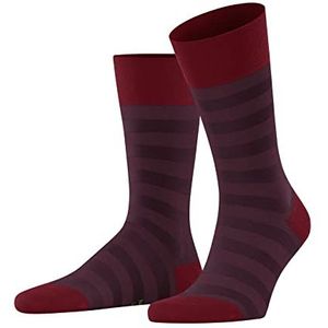FALKE Heren sokken katoen met comfortabele tailleband voor diabetici, versterkte sokken heren met ademend gestreept patroon, breed, grijs, blauw, meerdere andere kleuren, 1 paar Sensitive Mapped Line sokken, rood (Passion 8048), 39-42 EU, rood (Passion 8048)