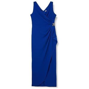 Gina Bacconi Tulip jurk met V-hals voor dames met ornamenten bij de taille en geplooide cocktailjurk, kobaltblauw, 42, Kobalt Blauw