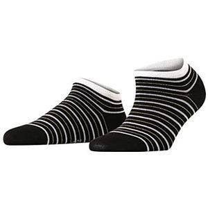 FALKE Stripe Shimmer damessokken, katoen, wit, zwart, meerdere kleuren, lage sokken, dunne zomer, zonder patroon, 1 paar, zwart (Black 3000)