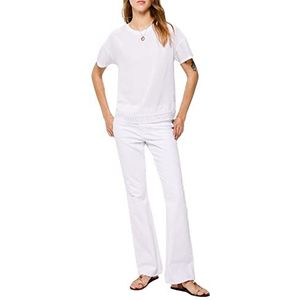 SPRINGFIELD T-shirt bas au crochet pour femme, blanc, XS