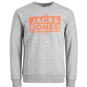Jack & Jones JCOKIM Sweatshirt Crew Neck FST trainingspak voor heren, lichtgrijs/lichtgrijs melange, L, Lichtgrijs/lichtgrijs gemengd