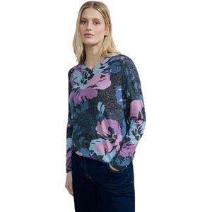 Cecil B321006 Bedrukt damesshirt met lange mouwen, Universeel gemengd blauw