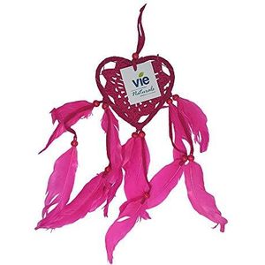 VIE Naturals dromenvanger in hartvorm, 9 cm, roze