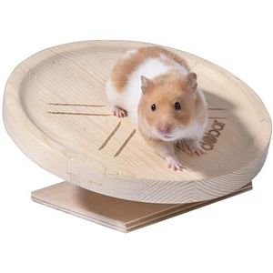 Spidi loopplateau van massief hout voor kleine dieren, stil loopplateau voor hamsters, gerbils en dwerghamsters, Ø 20 cm, rugvriendelijk en stabiel