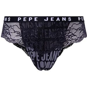 Pepe Jeans Allover Logo Brazilia sous-vêtement de Style Bikini, Noir, L Femme