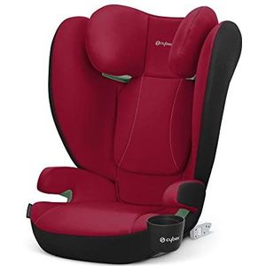 CYBEX Silver Autostoel Solution B2 i-Fix, bekerhouder inbegrepen, voor auto's met of zonder ISOFIX, ca. 15 tot 50 kg, 3 tot 12 jaar, dynamisch rood (rood)