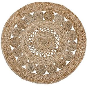 -LUXOR- living Balo tapijt, rond, jute, ook geschikt als slaapkamertapijt, duurzaam bohemien tapijt, beige, natuurproduct, 60 cm, rond