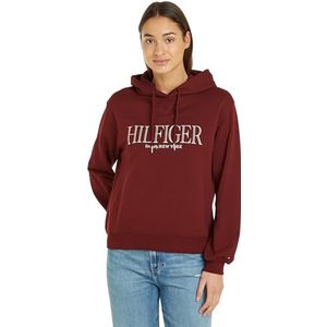 Tommy Hilfiger Sweat à capuche Reg MDN Hilfiger pour femme, Rouge profond, L