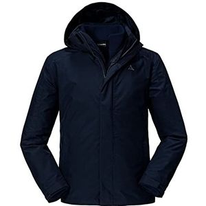 Schöffel Partinello M 3-in-1 winterjas voor heren, winddicht en waterdicht, met apart bruikbare fleecejas, comfortabele regenjas met verstelbare capuchon