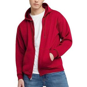 Hanes P180 Herentrui met capuchon (1 stuk), Diep Rood