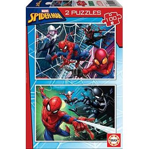 Educa - 2 puzzels van 100 stukjes per kind | Spiderman. Bestaat uit grote, perfect afgewerkte onderdelen. Aanbevolen vanaf 4 jaar (18101)