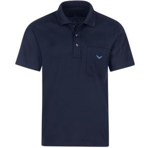 Trigema Poloshirt voor heren met borstzak, Navy Blauw