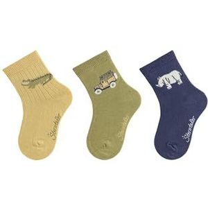 Sterntaler Socken 3-delige Safari-sokken voor baby's, jongens, 3 paar, Groen