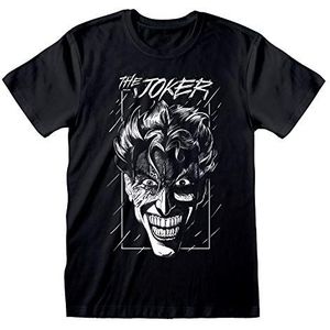 DC Comics Batman dames T-shirt ronde hals Joker Sketch Print 100% katoen Officieel product, maten S - 5XL, zwart.