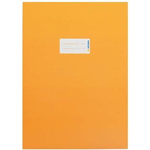 Herma 19747 notitieboekomslag DIN A4 karton met opschriftenlabel, van sterk en extra sterk papier voor schoolschriften, oranje