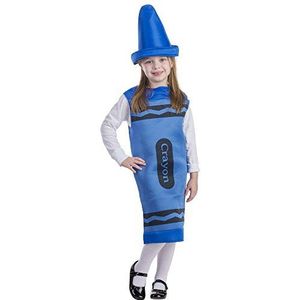 Dress Up America Crayon Costume for Kids - Blue Crayon tuniek voor meisjes en jongens - mooie jurk ontvouwt zich voor rollenspel