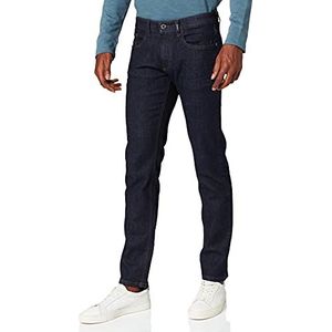 camel active Madison Slim Fit Stretch Jeansbroek voor heren (1 stuk), Donkerblauw met lichte wassing (indigo)