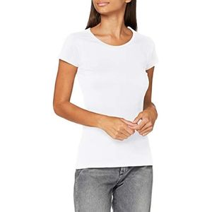 Build Your Brand Dames T-shirt Basic T-shirt dames in zwart of wit XS-5XL, Wit.
