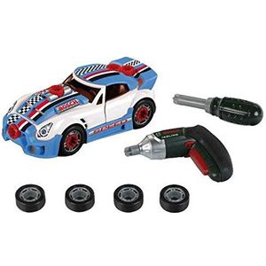 klein Theo 8668 Auto Tuning Kit Bosch auto demonteerbaar met accessoires met schroevendraaier Bosch Ixolino batterijen afmetingen: 205 cm x 95 cm x 6 cm speelgoed voor kinderen vanaf 3 jaar