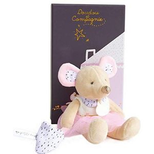 Doudou et Compagnie - DC3506 Pluche muis met knuffeldoek - 19 cm - roze - Suzie in tutu - cadeau-idee voor geboorte