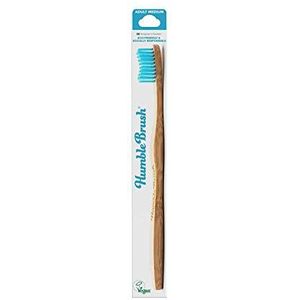 Humble Brush Tandenborstel voor volwassenen met middelgrote borstelharen, blauw