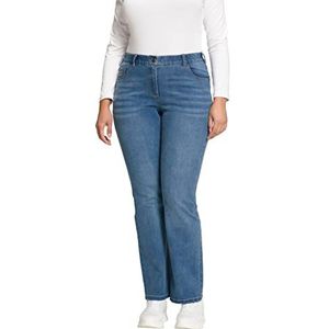 Ulla Popken Bootcut-jeans, Marie dames, denimblauw, 28, denimblauw