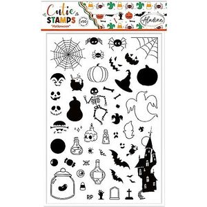 Aladine - 50 Halloween-stempels – schuim- en rubberen stempels – voor creatieve hobby's, scrapbooking, bullet journal, creatief karton, decoratie – Cuties Stamp – 85123