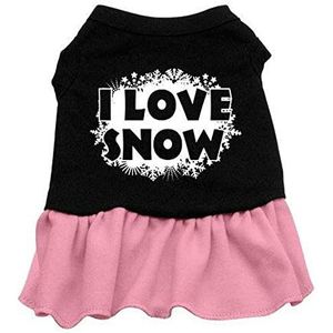 Mirage Pet Products I Love Snow Screen Print jurk M zwart roze