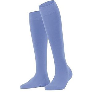 FALKE Softmerino lange sokken voor dames, ademend, klimaatregulerend, geurremmend, wol, katoen, hoog, dun, effen, elegant, platte naad met warme tenen, 1 paar, Blauw (Arcticblue 6367)