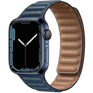 HEYOZURY Horlogebandje compatibel met Apple Watch 7 en 8, van leer, magnetisch, 45 mm, 44 mm, 41 mm, 40 mm, 49 mm, voor heren of dames, met sluitsysteem voor iWatch Series 8/7/SE/6/5/4/3/2/1