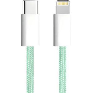 apm iPhone USB C-kabel, iPhone oplader [Apple MFi-gecertificeerd], groen gevlochten nylon, USB C-kabel, snellader, Lightning-aansluiting, ultra duurzaam, voor iPhone 14/13/12.., iPad, AirPod, (1M),