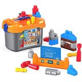 Mega Bloks First Builders Mon p'tit knutselwerkplaats, grote bouwstenen, 36 delen, baby- en kinderspeelgoed, 2-5 jaar, GNT92