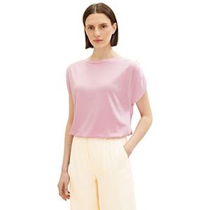 TOM TAILOR T-shirt basique pour femme avec structure, 31814 - Lilac Candy, L