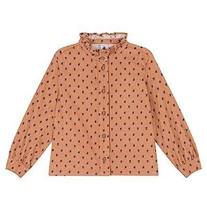 Petit Bateau Blouse Manche Longue Fille, Rose Sienna/Multico, 4 ans