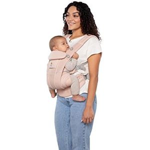 Ergobaby Omni Breeze Babydrager voor pasgeborenen, vanaf de geboorte tot 20,4 kg, ergonomische 4-voudige mesh SoftFlex™ babydrager voor buikdrager, zij- en rugdrager, roze kwarts