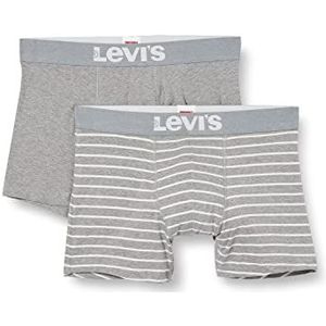 Levi's Levis Men Vintage Stripe Yd Boxer 2p Boxershorts voor heren, verpakking van 2 stuks, grijs (middle grey melange), XXL