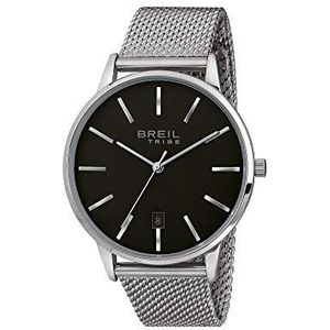 Avery Breil herenklok met stalen armband Just Time uurwerk - kwarts 3H, Zilver/Zwart, Armband