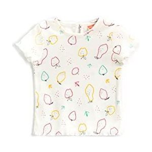 Koton Fruit bedrukt T-shirt met korte mouwen voor meisjes, Ecru design (03)