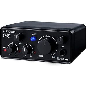 PreSonus AudioBox GO | USB-C Audio-Interface voor Muziekproductie met Studio One DAW-opnamesoftware, Muziektutorials, Geluidsvoorbeelden en Virtuele Instrumenten