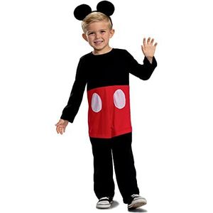 Disguise Disney Mickey Mouse officieel kostuum inclusief kostuum en hoofdband met oren, verkrijgbaar in de maten XS, S (3-6 jaar)