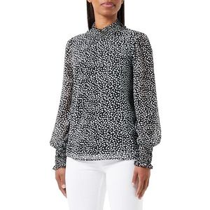 VERO MODA Vmholly Ls Smock Top WVN Ga T-shirt à manches longues pour femme, Noir/Aop : Joey Dot, L