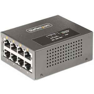StarTech.com 4-poorts multi-gigabit PoE injector, Ethernet 5/2,5G (NBASE-T), PoE/PoE+/PoE++ (802.3af/802.3at/802.3bt), vermogensbudget 160 W, wand-/DIN-railmontage, onbeheerd