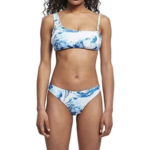 Urban Classics Dames bikini met asymmetrisch bovendeel, asymmetrische tanktop, tweedelige bikini, badmode voor dames, maat XS-XL, Oceaan Wit