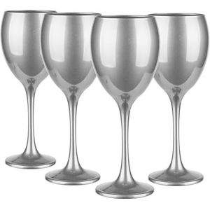 Glasmark Krosno Set rode wijnglazen, wijnglazen, rode wijnglazen, rode wijnglas, rode wijnglazen, witte wijnglazen, wijnbeker, vaatwasmachinebestendig, zilver